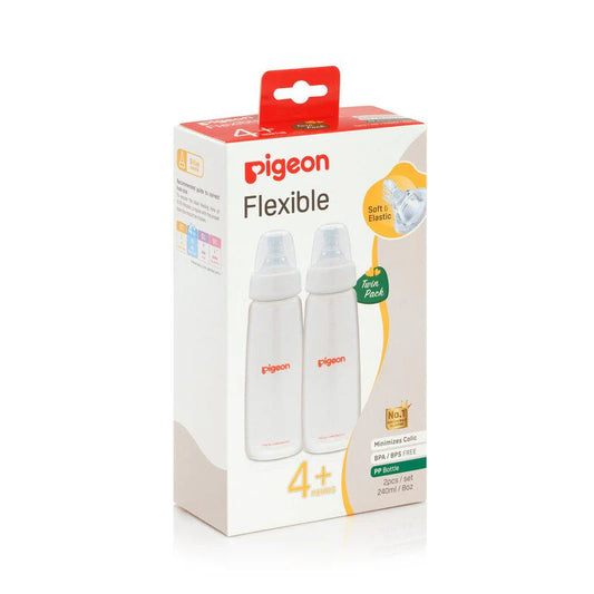 PIGEON FLEXIBLE PERISTALTIC NURSING BOTTLE – 240ML (2 PCS)--ZEDSHOPPE