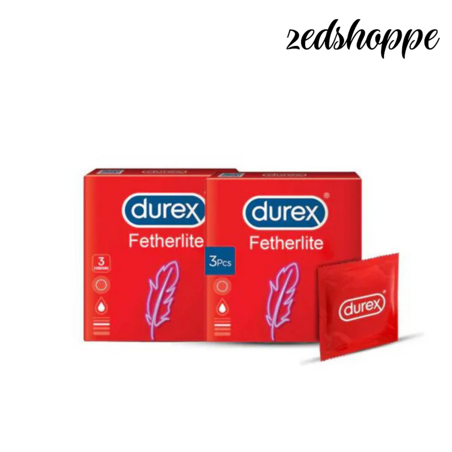 Bundle - Pack Of 2 - Durex Feather Lite Condoms (3's).