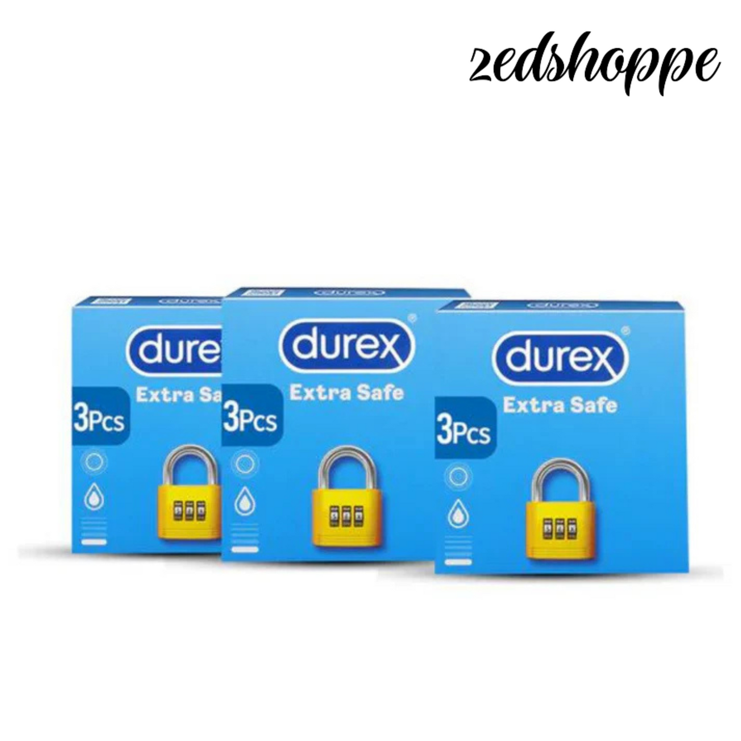Bundle - Pack of 3 Durex Extra Safe (3's) Condoms.