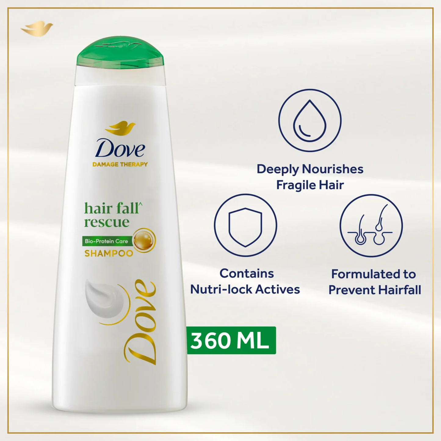 Dove Hair Fall Rescue Shampoo - 360 ml - ZEDSHOPPE