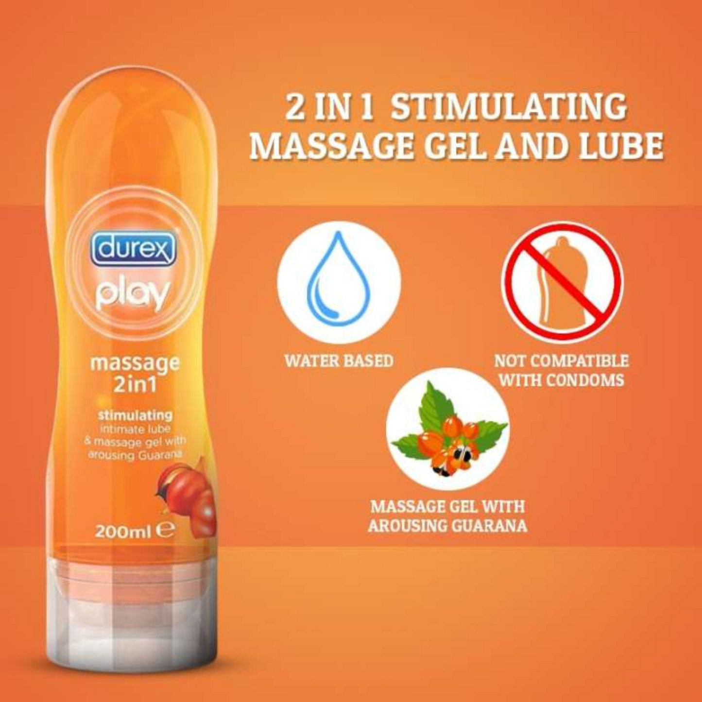 Durex Play Stimulating Intimate Lube & Massage Gurana Gel 200ML.