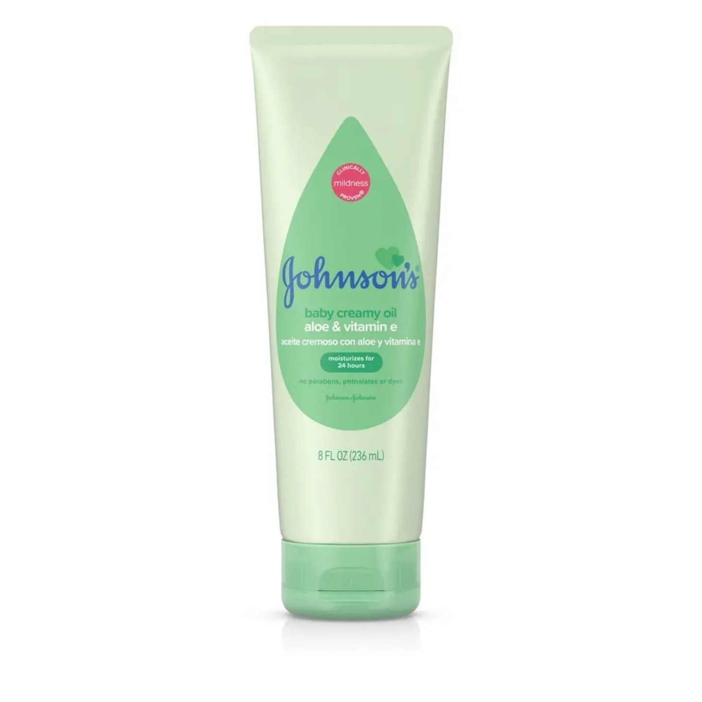 JHONSON'S Baby Creamy Oil with Aloe & Vitamin E - 236 ML - ZEDSHOPPE.