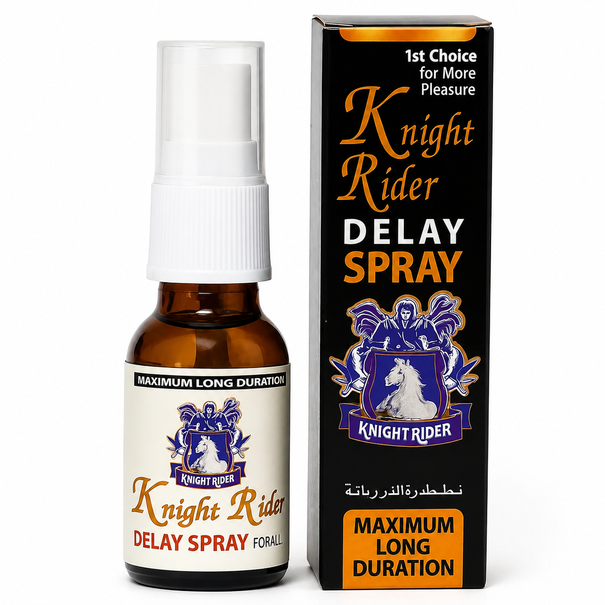 Knight Rider Herbal Delay Spray 30ml bottle. Royal Herbal Ent. Co. Karachi