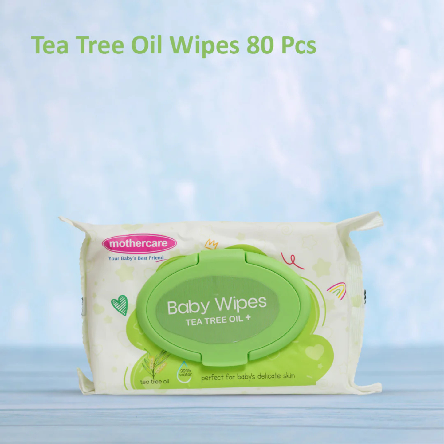 Mothercare Wipes Tea Tree Oil White 80Pcs - ZEDSHOPPE