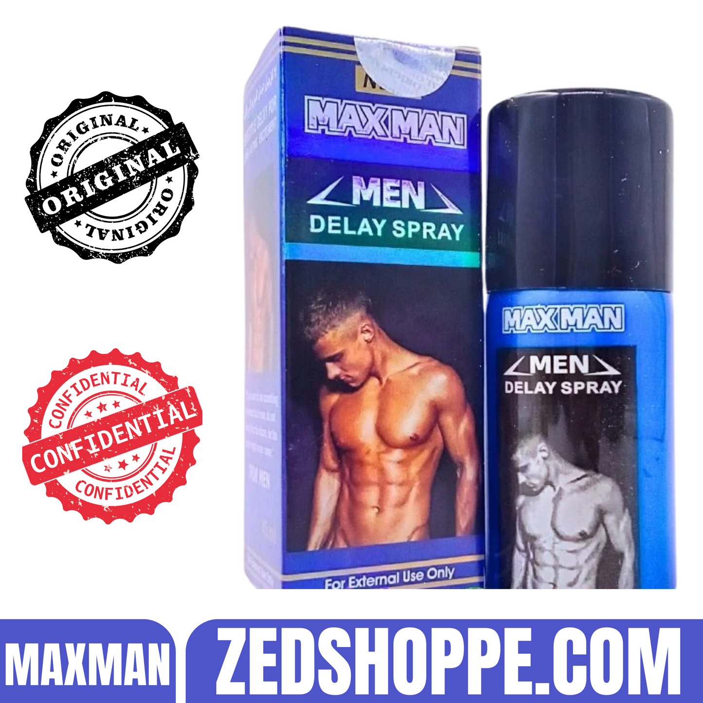 NewMaxmanBlueDelaySprayForMen-ZEDSHOPPE