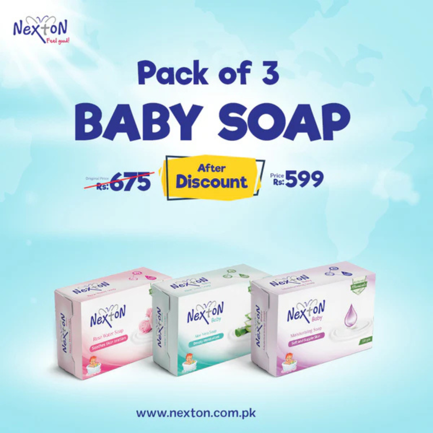 PACK OF 3 NEXTON BABY SOAPS - ZEDSHOPPE.