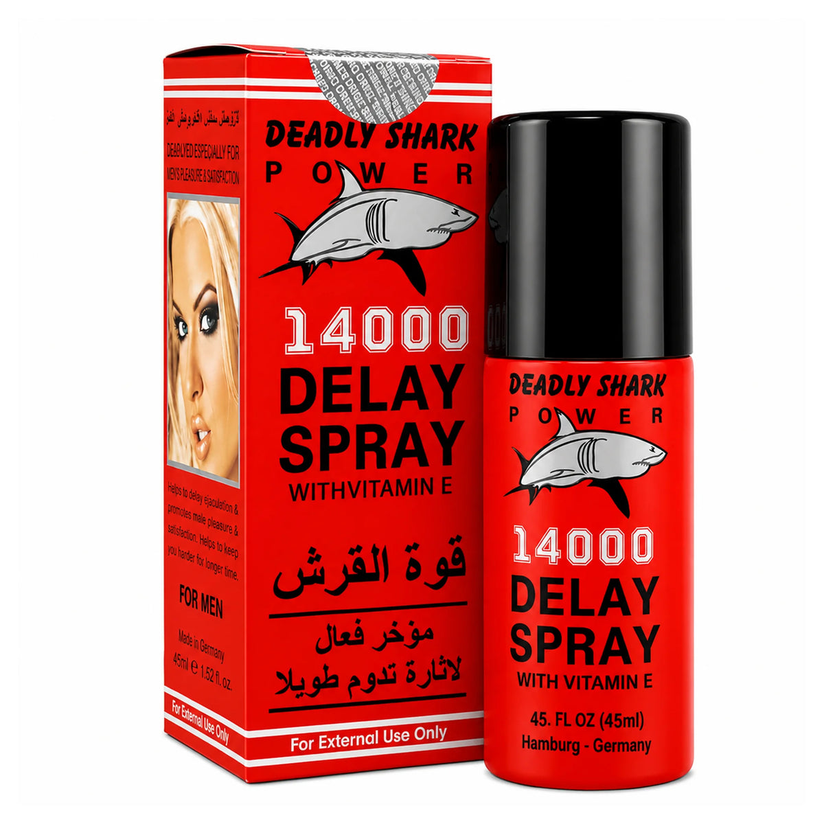 Shark Power 14000 Men's Delay Spray Original German Import.