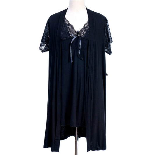 Short Nighty With Robe - 77003 -- ZEDSHOPPE