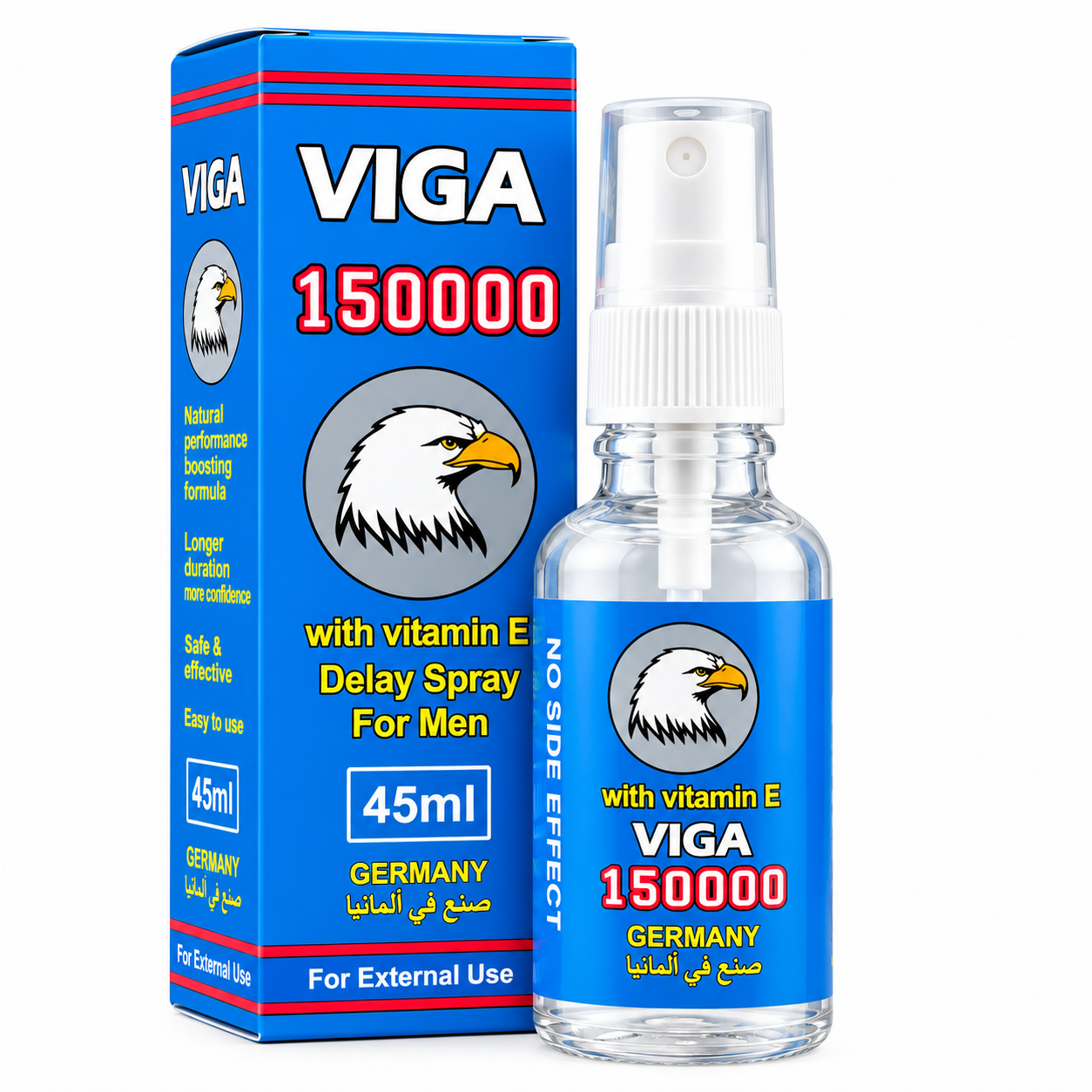 Viga 150000 45ml label. Entry level Pakistani wellness brand - ZEDSHOPPE®