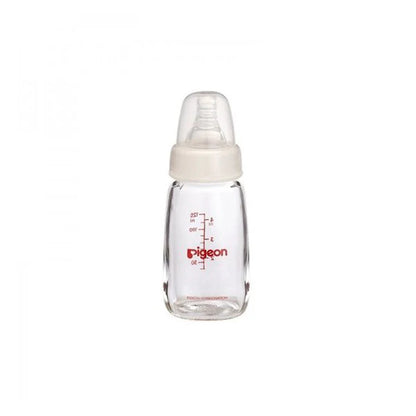 PIGEON NURSING BOTTLE WITH PERISTALTIC NIPPLE (GLASS)-ZEDSHOPPE
