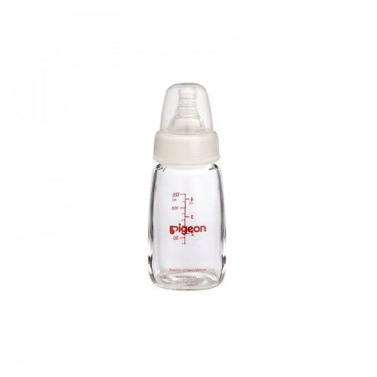 PIGEON NURSING BOTTLE WITH PERISTALTIC NIPPLE (GLASS)-ZEDSHOPPE
