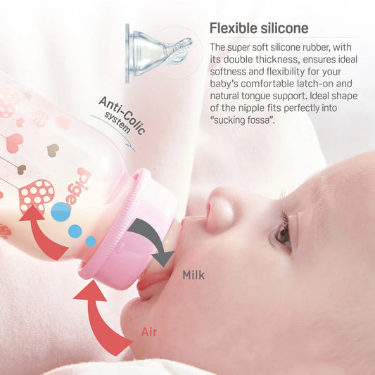 PIGEON NURSING BOTTLE – CRYSTAL PP WITH ANTI-COLIC TEAT--ZEDSHOPPE
