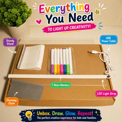 3D Magic Glow Reusable LED Drawing Board - zedshoppe.com.