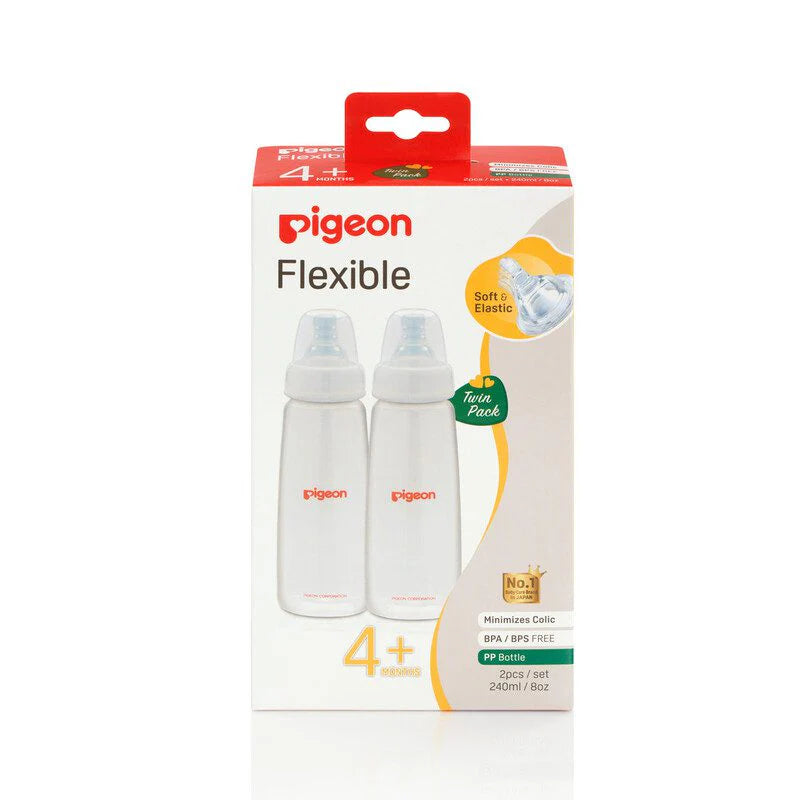 PIGEON FLEXIBLE PERISTALTIC NURSING BOTTLE – 240ML (2 PCS)----ZEDSH
ZEDSHOPPE