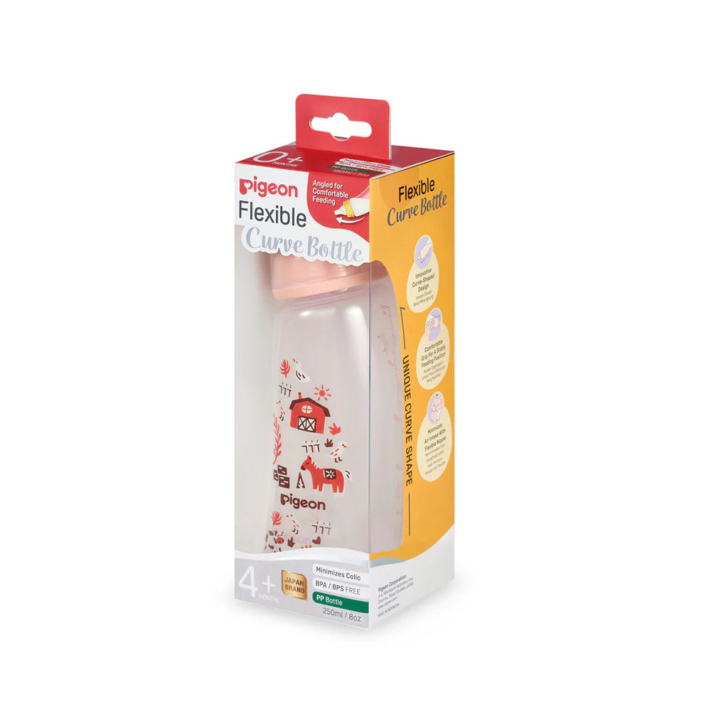 Pigeon Curve Standard Neck Nursing Bottle Pp 250ml Farm zedshoppe