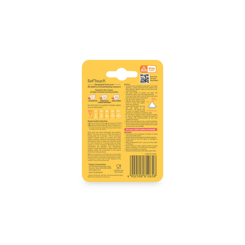 Softouch Wide Neck Nipple 1 Pc zedshoppe