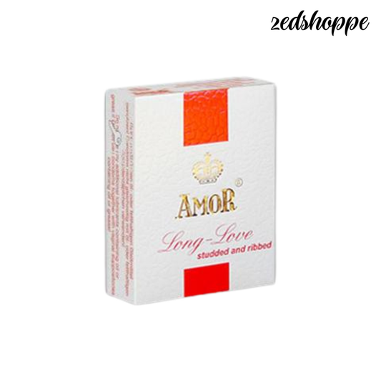 Amor Delay Condoms Pack of 3 box - Long Love and Studded Ribbed variants - ZEDSHOPPE®.