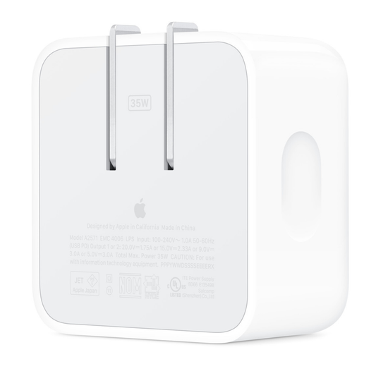 Apple 35W Dual USB-C Port Compact Power Adapter - Original.