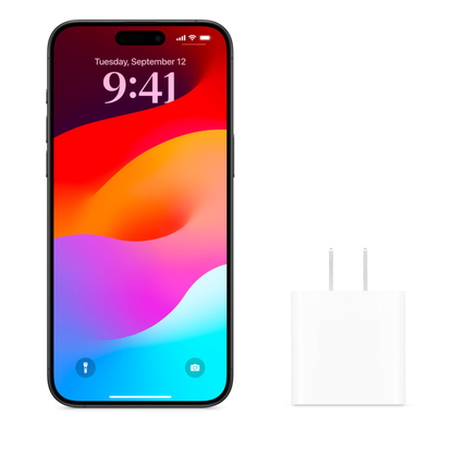 Apple 20W Power Adapter USB-C port view - original Apple accessory Pakistan - ZEDSHOPPE®.
