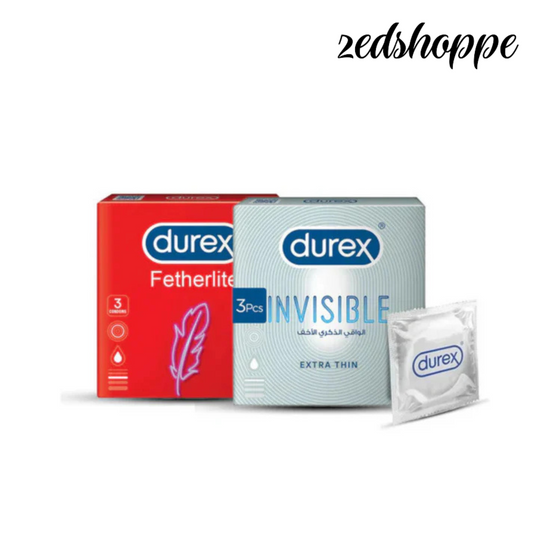 Bundle - Durex Featherlite Condoms (3's) + Durex Invisible Condom (3's).