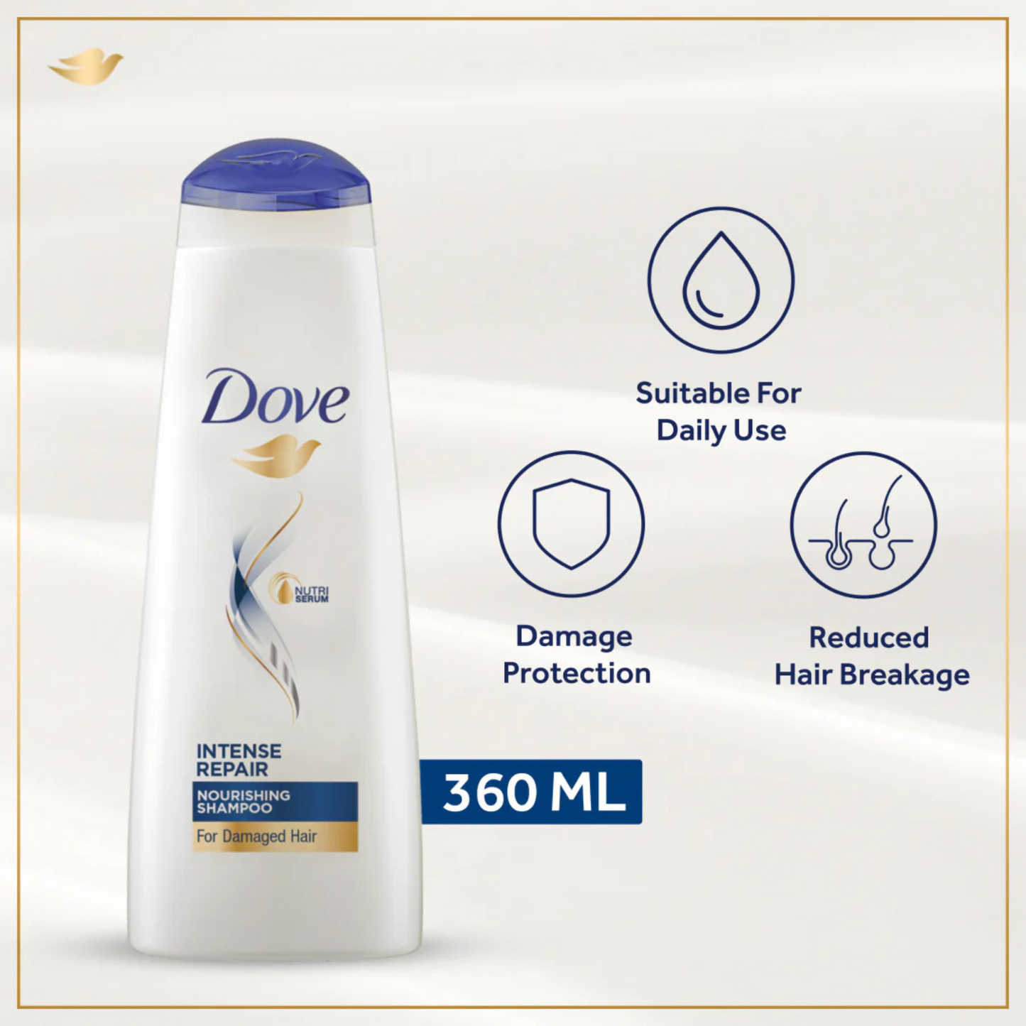 Dove Intense Repair Shampoo - 360ML - ZEDSHOPPE