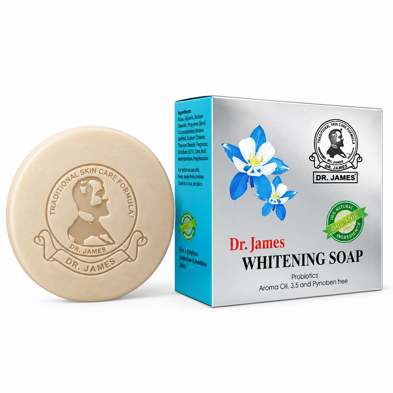 Dr.James Whitening Soap 80gm bar – brightening and cleansing skin soap – zedshoppe.com - Pakistan