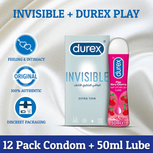 DurexInvisibleCondomsPackOf_12_s_WithDurexVeryCherryLubricant50ML.