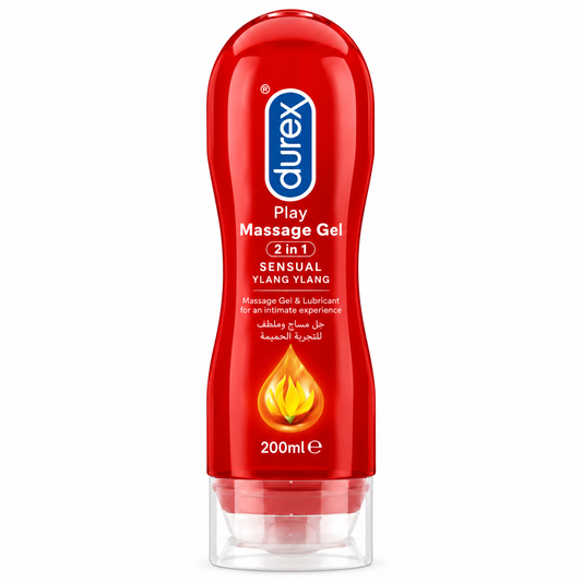 Durex 2-in-1 Massage and Lubricant Gel bottle with flip-top cap. Genuine Durex Pakistan - ZEDSHOPPE®