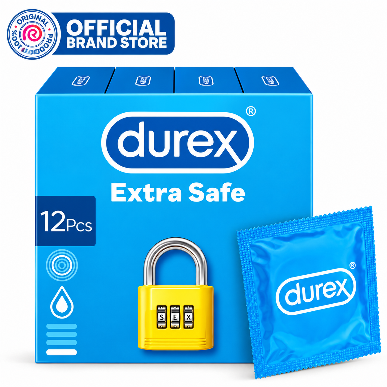 Durex Extra Safe Condoms 12s pack. Genuine Durex Pakistan - ZEDSHOPPE®