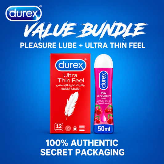 Durex Feel Ultra Thin and Play Very Cherry pack labels. Genuine Durex Pakistan - ZEDSHOPPE®