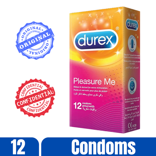 Durex Pleasure Me Condoms Ribbed & Dotted For Extra Stimulation (12's) - ZEDSHOPPE.