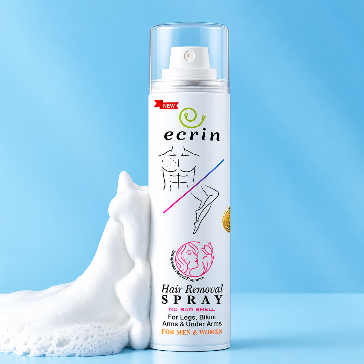 Ecrin Hair Removal Foaming Spray 200ml bottle - original Ecrin Cosmetics Pakistan, ZEDSHOPPE®