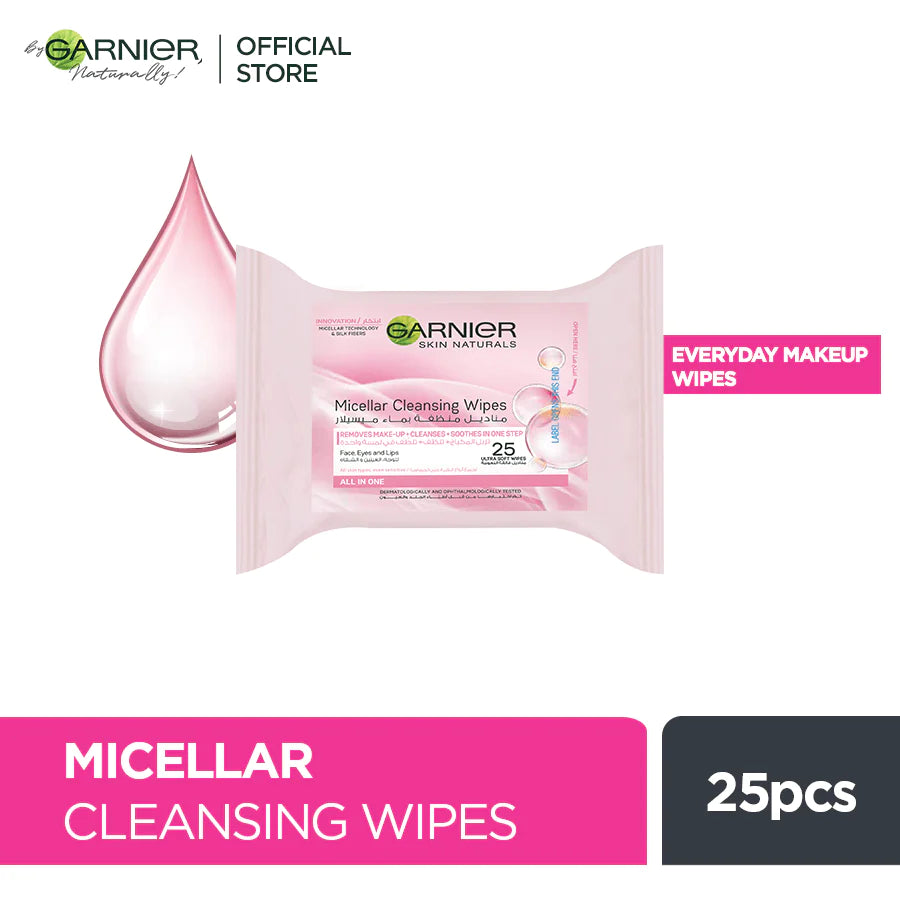 Garnier Skin Active Micellar Cleansing Wipes - 25 Wipes