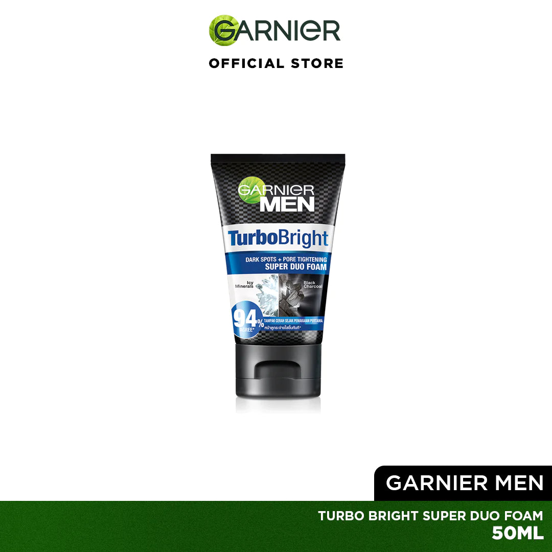 Garnier Men Turbo Bright Super Duo Foam 50 Ml - For Brighter Skin