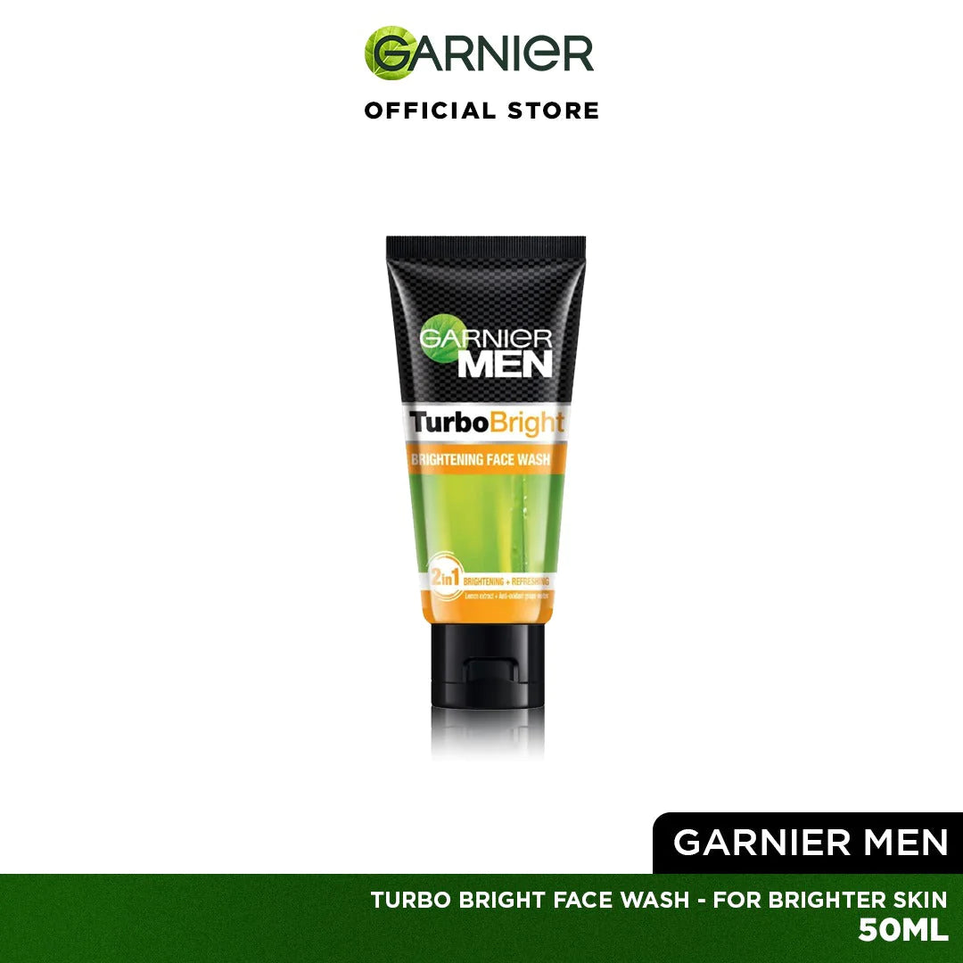 Garnier Men Turbo Bright Face Wash 50 Ml - For Brighter Skin