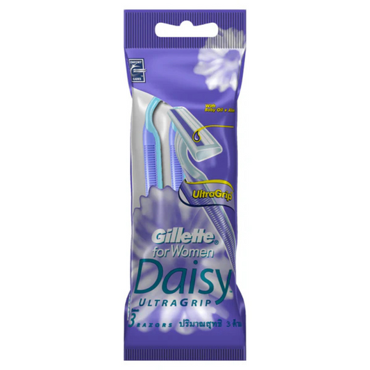 Gillette Daisy Plus Razor For Women Ultra Grip Pouch 3'S - ZEDSHOPPE