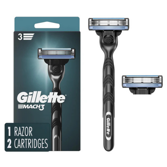 Gillette Mach3 Razor Handle & 2 Blade Refills - ZEDSHOPPE