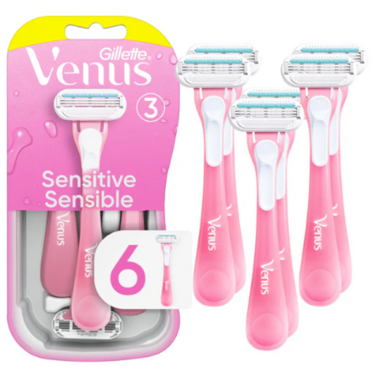 Gillette Venus Sensitive Razor 6'S - ZEDSHOPPE