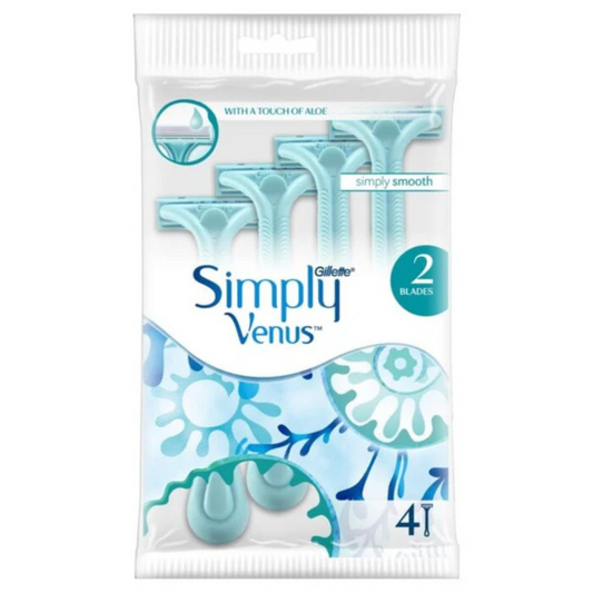 Gillette Venus Simply Razor Smooth With Touch Of Aloe Pouch 4'S - ZEDSHOPPE