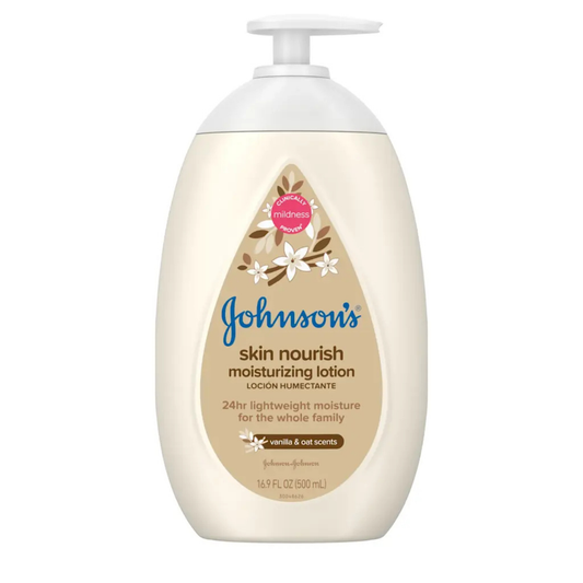 JOHNSON'S Skin Nourish Moisturizing Lotion with Vanilla and Oat Scents - 500ML - ZEDSHOPPE.