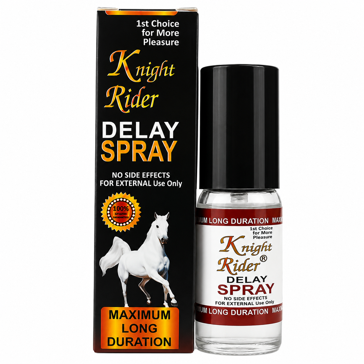 Knight Rider Herbal Delay Spray 20ml bottle. Royal Herbal Ent. Co. Karachi