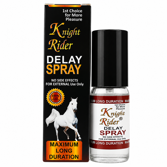 Knight Rider Herbal Delay Spray 20ml bottle. Royal Herbal Ent. Co. Karachi