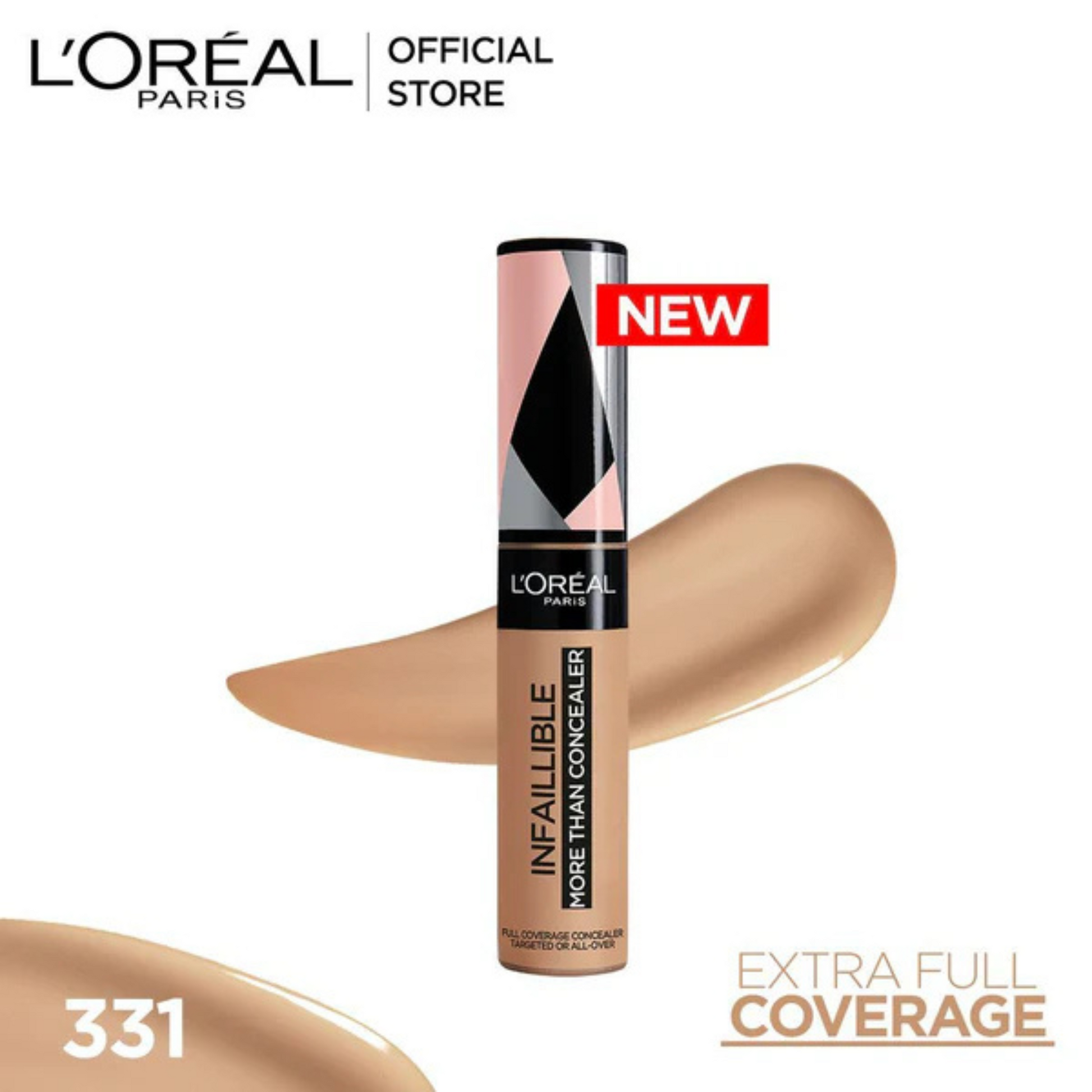 L'Oreal Paris Infaillible Full Wear More Than Concealer, Full Coverage Concealer, 331 Latte - ZEDSHOPPE