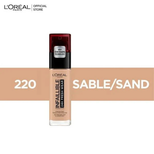 L'Oreal Paris Infallible 24H Fresh Wear Foundation 220 Sable - ZEDSHOPPE
