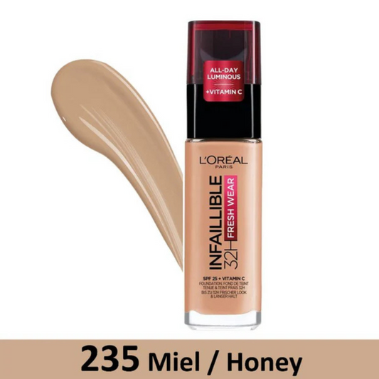L'Oreal Paris Infallible 24H Fresh Wear Foundation 235 Miel Honey (Pump) 30Ml - ZEDSHOPPE