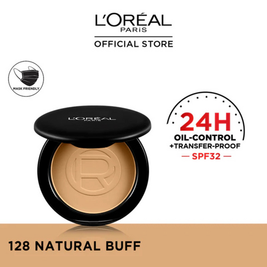 L'Oreal Paris Infallible 24H Oil Killer High Coverage Face Powder - 128 Natural Buff - ZEDSHOPPE