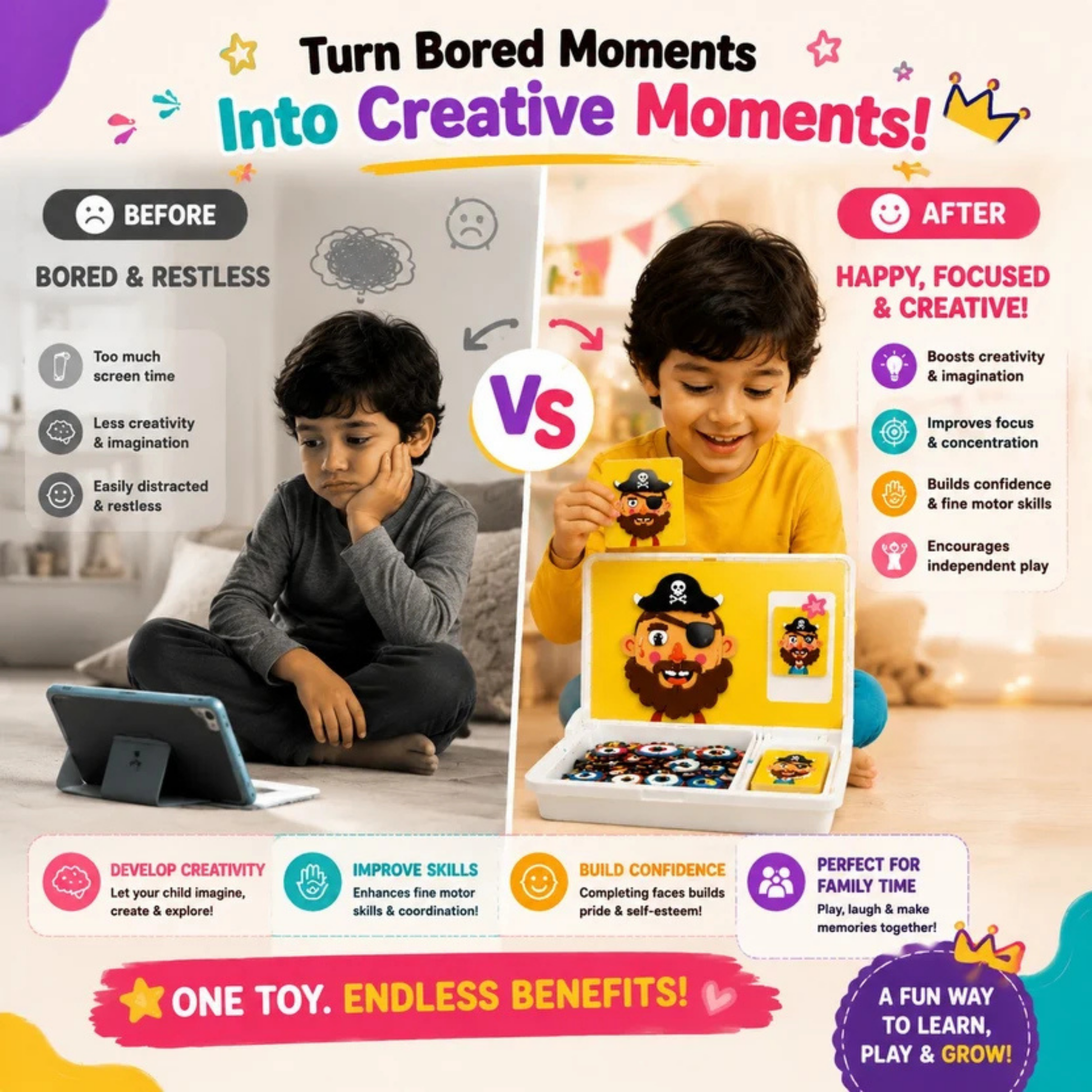 Magnetic Face Puzzle Game - zedshoppe.