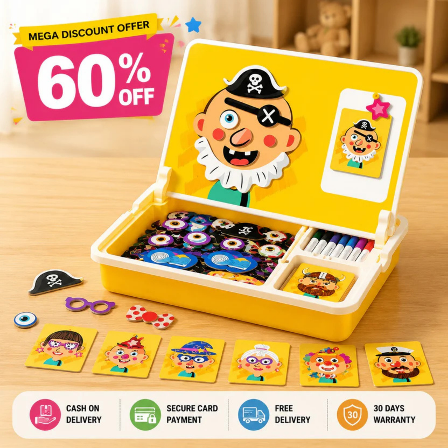 Magnetic Face Puzzle Game, zedshoppe.