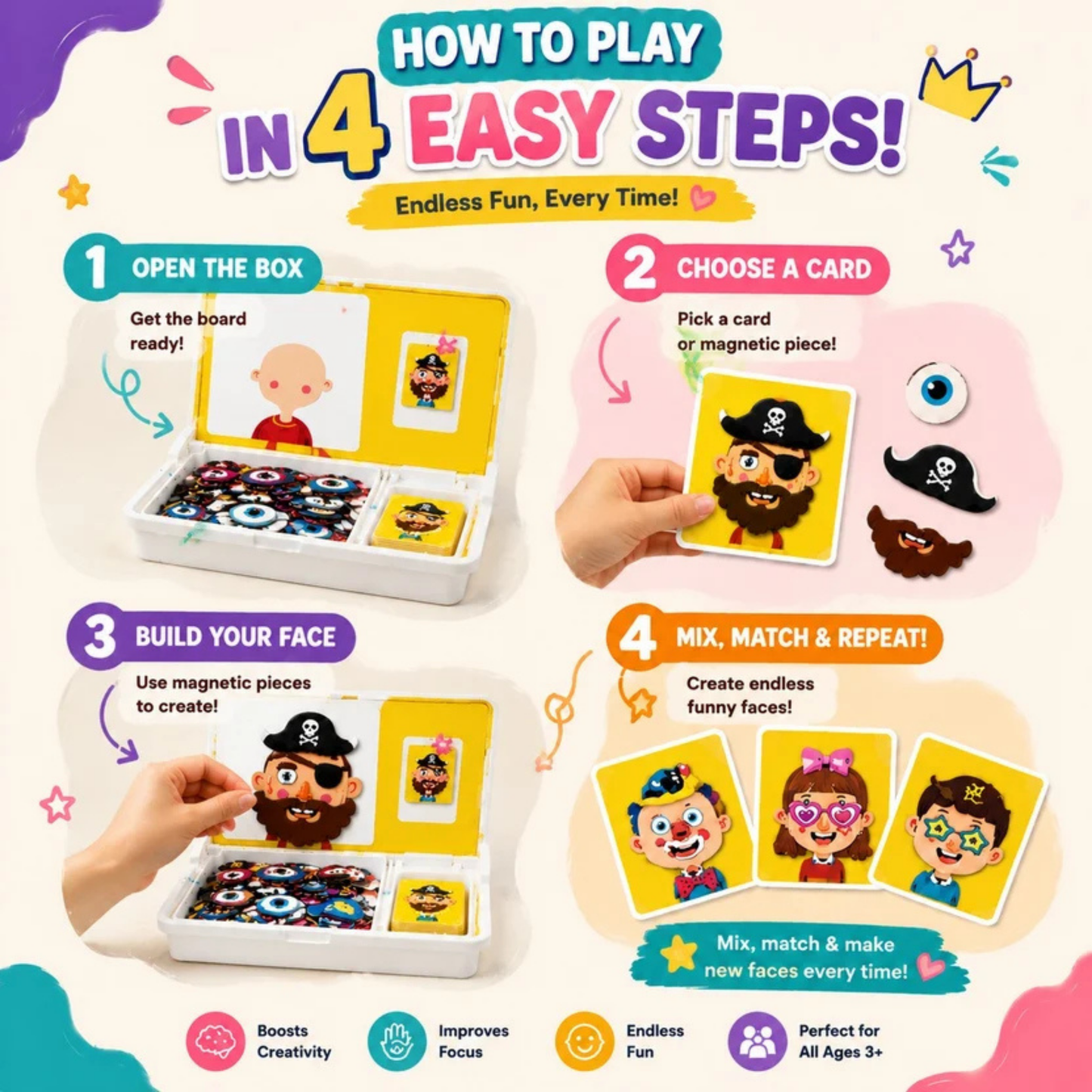Magnetic Face Puzzle Game, zedshoppe