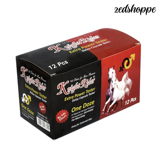 Men Knight Rider Extra Power Delay Capsule Tester - Delay Oil - Timing Tablet (12's Box) -ZEDSHOPPE.